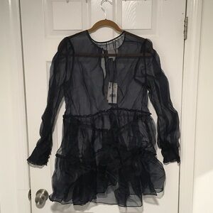 Cinq à Sept Elegant Navy Dress. Long Sleeve, NWT, Size 10